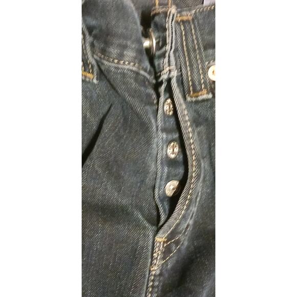 Levis Iconic Straight Leg Men's Button Fly Jeans 34Wx29L Dark Wash Denim - Picture 7 of 11